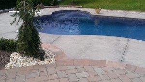Patio, steps, pool